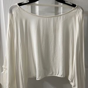 White crop with tassel sleeves